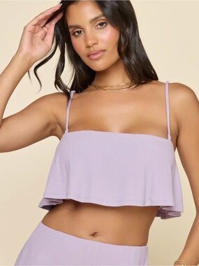 Popflex NWT Go With The Flow Crop Top - Lavender Haze Medium